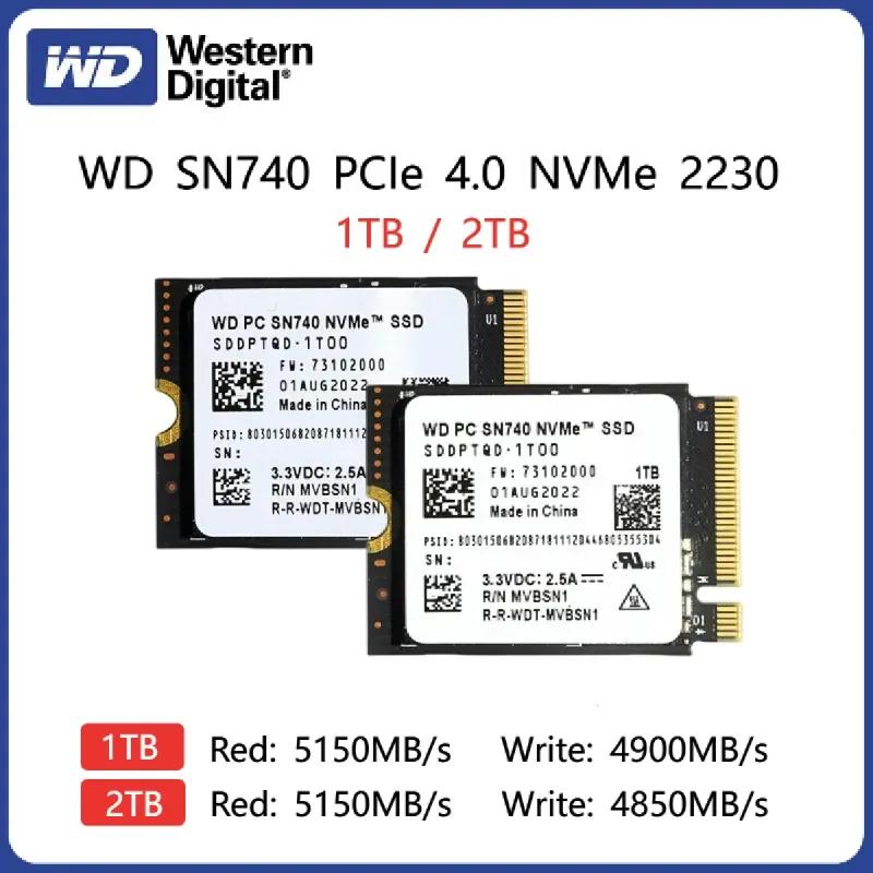   WD SN740, 1TB 2TB M.2 SSD, 2230 NVMe PCIe Gen 4x4 SSD, ũμƮ ǽ  X ǽ Ʈ 3  ũ